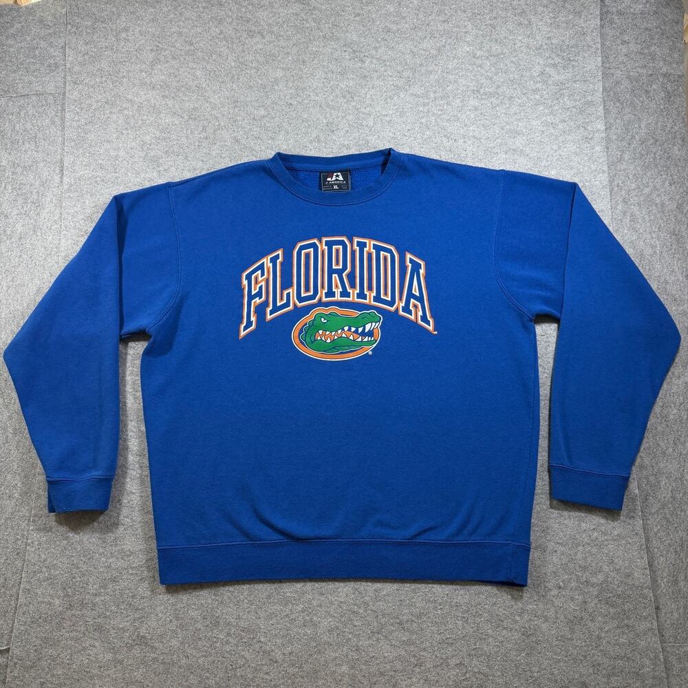 Vintage Florida Gators Sweatshirt Mens XL Blue Crewneck Graphic Print NCAA SEC